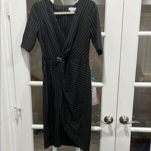 Calvin Klein Black and White Wrap Sheath Dress